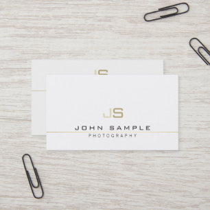 Modern Professional Elegant Photographer Monogram Business Card