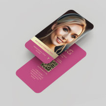 Modern Professional Elegant Pink Gold Monogram Qr
