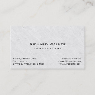 Modern Professional elegant Plain White Wood Business Card