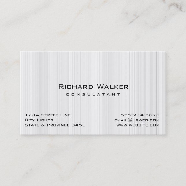 Modern Professional elegant Plain White Wood Business Card (Front)