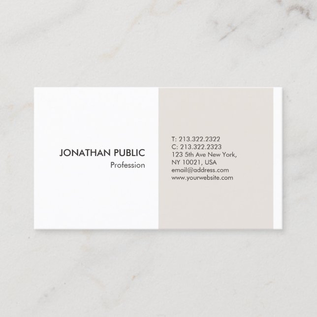 Modern Professional Elegant Simple Design Template Business Card (Front)