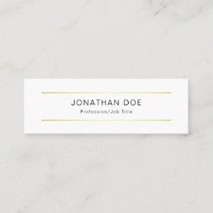 Modern Professional Elegant Sleek Plain Gold Line Mini Business Card