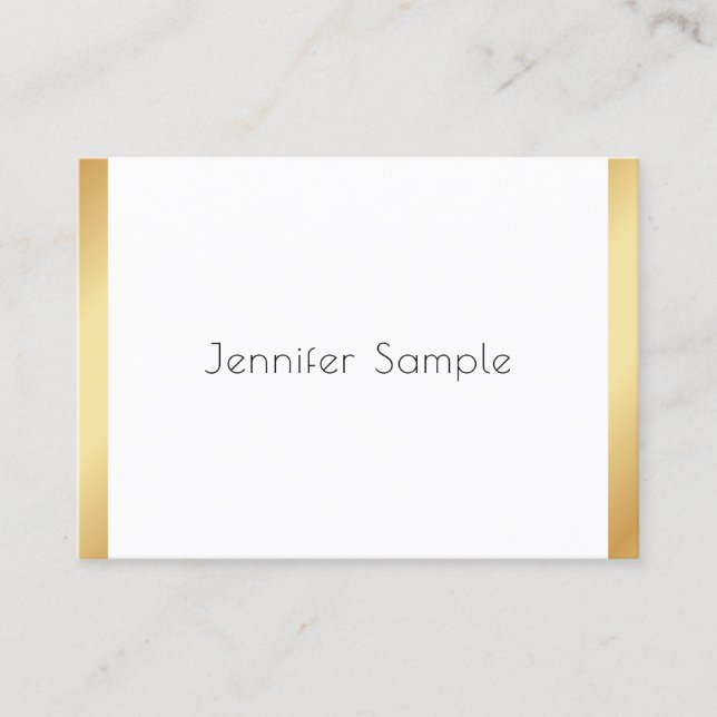 Modern Professional Elegant Trendy Template Gold Business Card (Front)