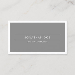 Modern Professional Elegant White Simple Plain Business Card