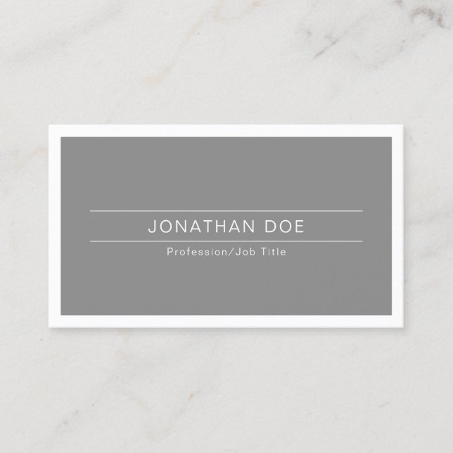 Modern Professional Elegant White Simple Plain Business Card (Front)