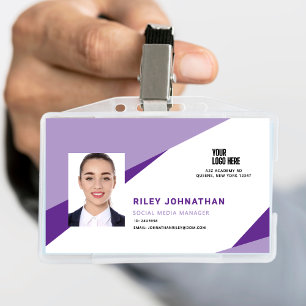 Modern Professional Employee Barcode ID  Badge