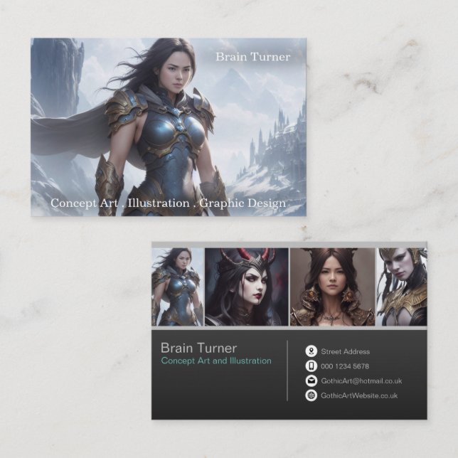 Modern Professional Fantasy Artwork Business Card (Front/Back)