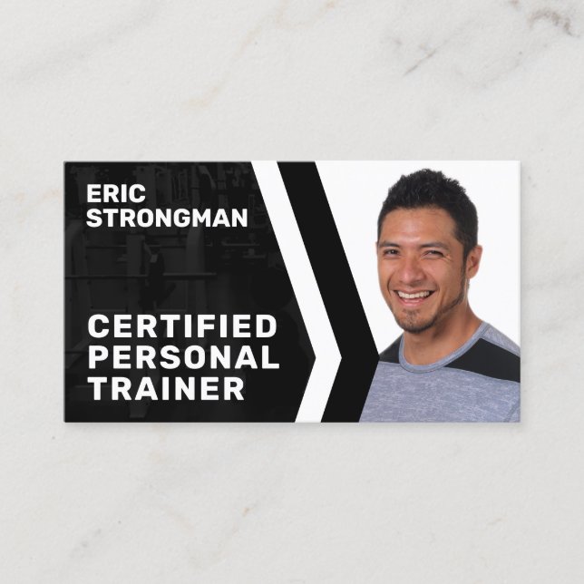 Modern professional fitness portrait  business card (Front)