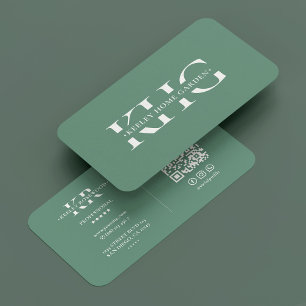 Modern Professional Gardener Botanist Dusty Teal Business Card