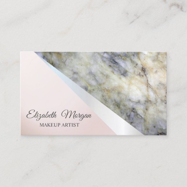 Modern Professional Geometric, Marble Business Card (Front)