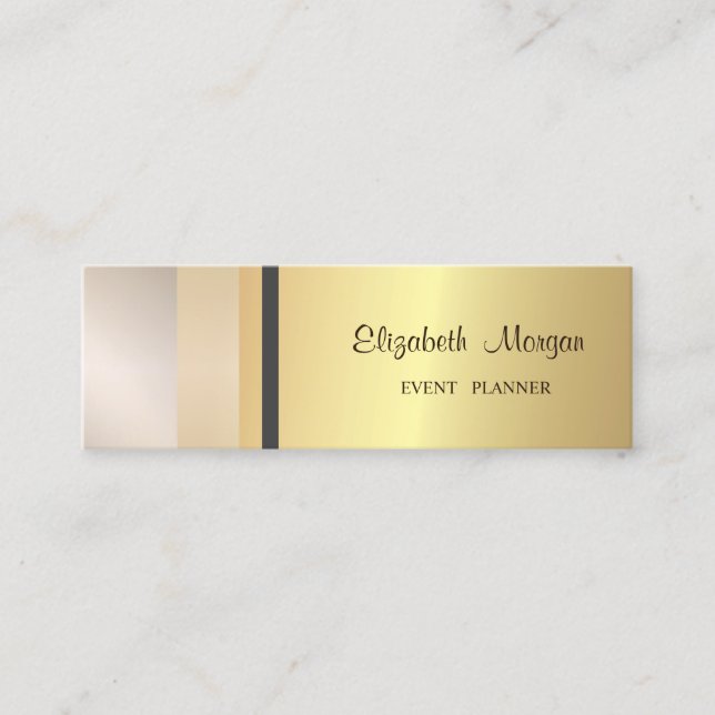 Modern  Professional Geometric,Stripe , Gold Mini Business Card (Front)