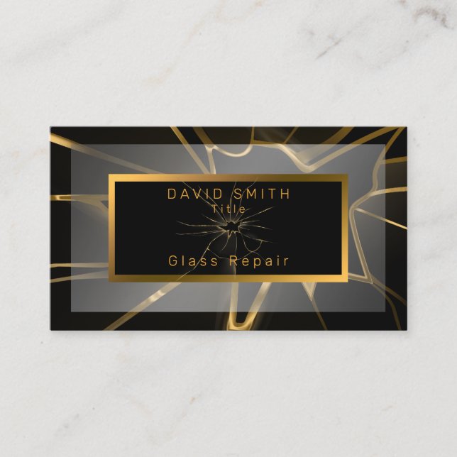 Modern Professional Glass Repair Business Card (Front)