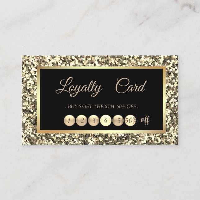 Modern  Professional Glitter Frame Loyalty Card (Front)