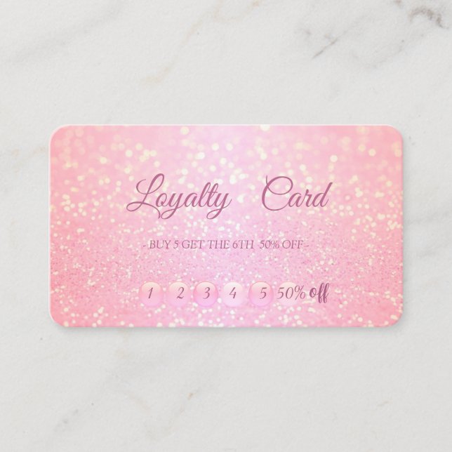 Modern  Professional Glitter Makeup  Loyalty Card (Front)