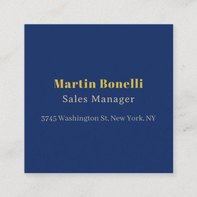Modern Professional Gold & Blue Colour Serif Font Enclosure Card (Front)