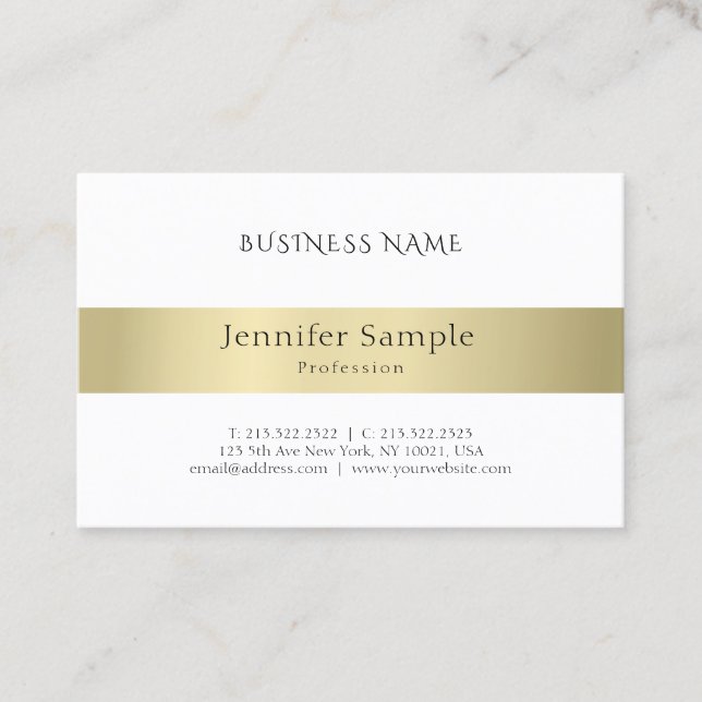 Modern Professional Gold Look Minimalist Elegant Business Card (Front)
