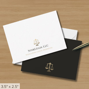 Modern Professional Gold Scales of Justice Card