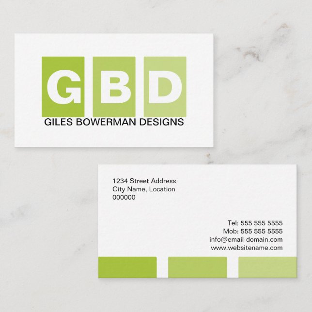 Modern Professional Green Business Card (Front/Back)