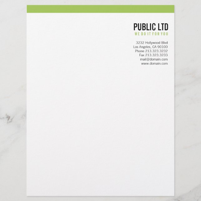 Modern Professional Green Letterhead Design (Front)