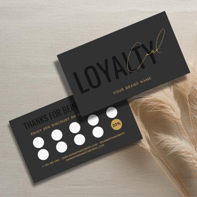 Modern professional grey and black customer loyalty card (Creator Uploaded)