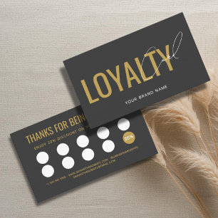 Modern professional grey and gold customer loyalty card