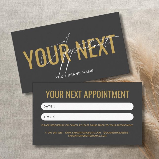 Modern professional grey gold your next appointment card (Creator Uploaded)