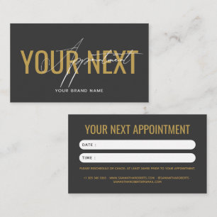 Modern professional grey gold your next appointment card