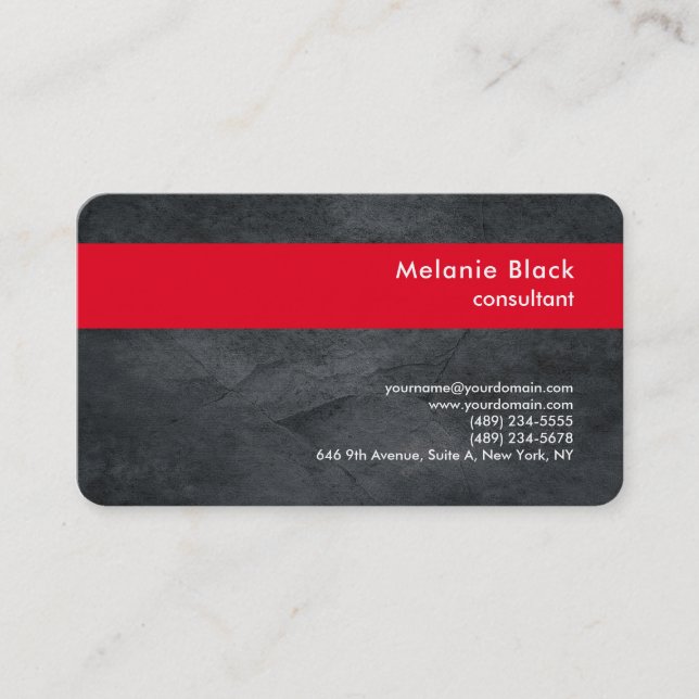 Modern Professional Grey Red Stylish Trendy Business Card (Front)
