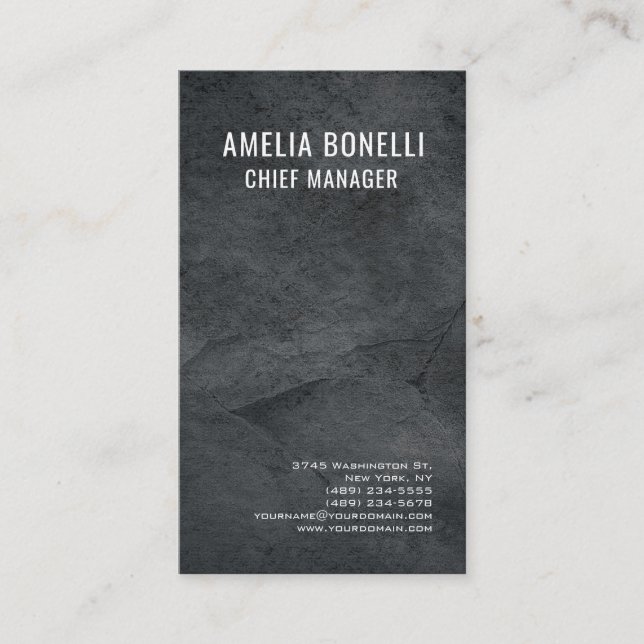 Modern Professional Grey Simple Business Card (Front)