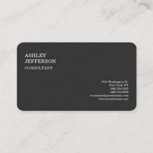 Modern Professional Grey Trendy Minimalist Elegant Business Card