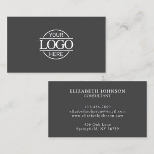 Modern Professional Grey & White Company Logo Business Card