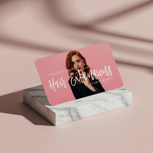 Modern Professional Hair Extensions Business Photo Business Card