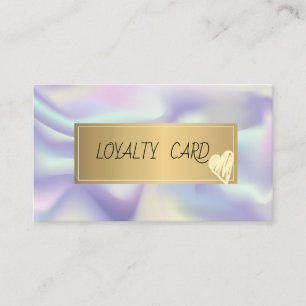 Modern Professional Holographic Frame,Gold Heart Loyalty Card