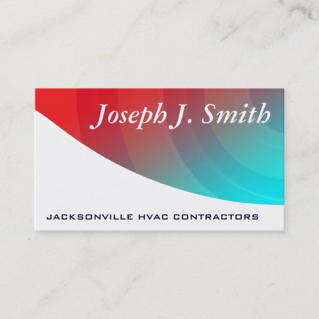 Modern Professional HVAC Business Cards (Front)