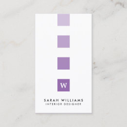 Modern Professional Interior Designer Monogram Business Card