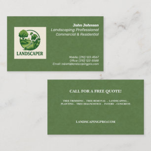 Modern Professional Landscaper Business Card