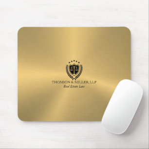 Modern Professional Law Office Metallic Gold Mouse Mat