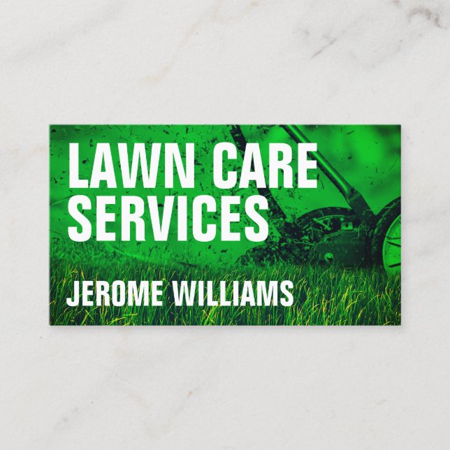 Modern professional lawn care business card (Front)