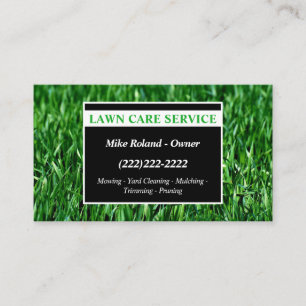 Modern Professional Lawn Care Gardener Services Business Card