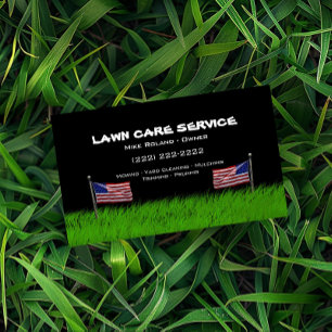 Modern Professional Lawn Care Gardener Services Business Card