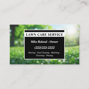 Modern Professional Lawn Care Gardener Services Business Card