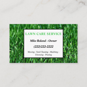 Modern Professional Lawn Care Gardener Services Business Card