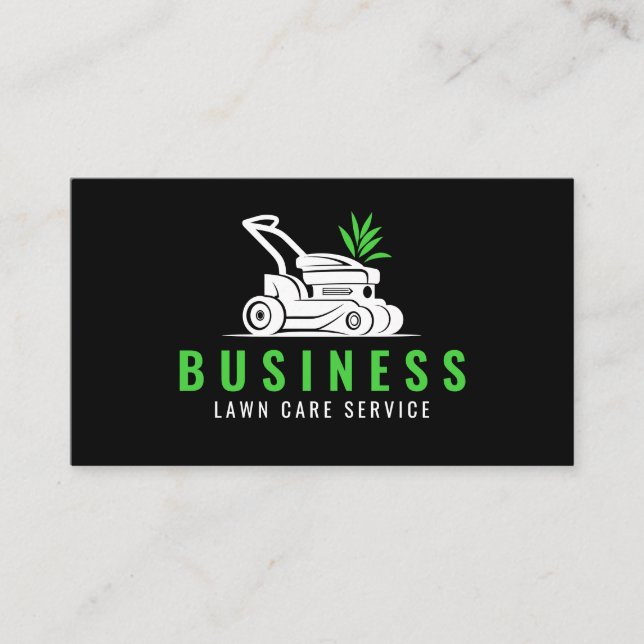 Modern & Professional Lawn Care Landscaping Mowing Business Card (Front)
