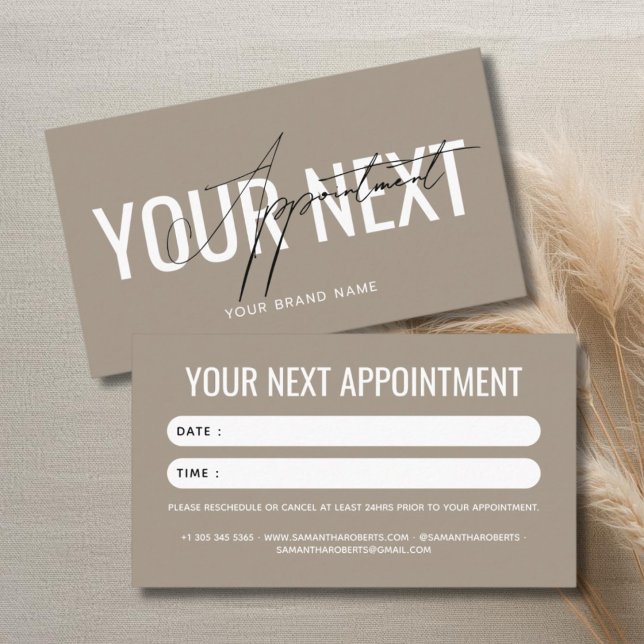 Modern professional light brown your next appointment card (Creator Uploaded)
