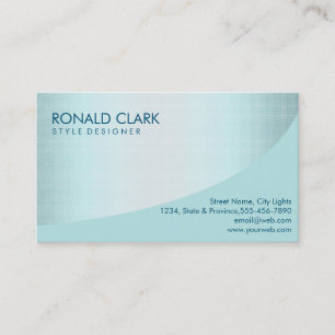 Modern Professional Linen Blue Elegant Business Card