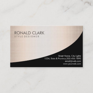 Modern Professional Linen Cream Elegant Business Card