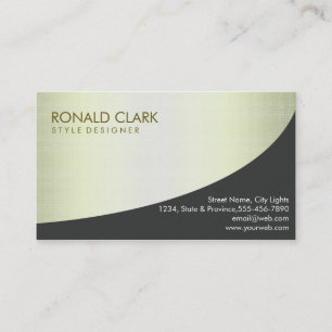 Modern Professional Linen Lime Yellow Elegant Business Card