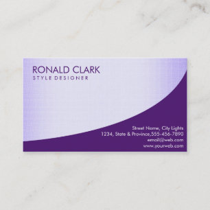 Modern Professional Linen Purple Elegant Business Card