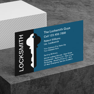 Modern Professional Locksmith Businesscards Business Card