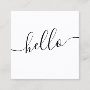 Modern professional logo black white hello square business card
